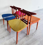 4 REFINISHED Danish MCM Teak Chairs by Arne Hovmand-Olsen for Mogens Kold, will be REUPHOLSTERED 4