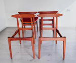 4 REFINISHED Danish MCM Teak Chairs by Arne Hovmand-Olsen for Mogens Kold, will be REUPHOLSTERED 8