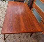 REFINISHED Danish MCM Teak Dining Table w 2 Leaves by Niels O. Moller, 63