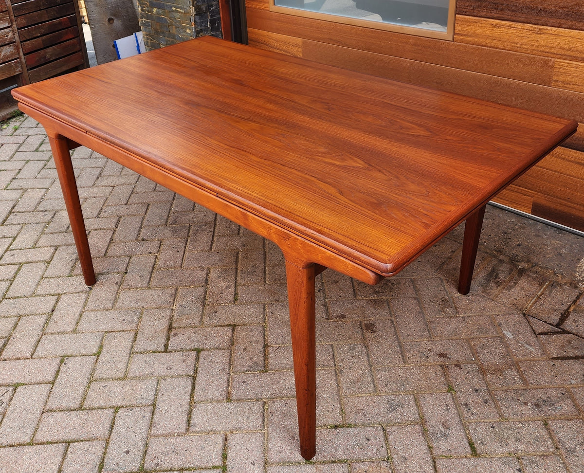 REFINISHED Danish MCM Teak Dining Table w 2 Leaves by Niels O. Moller, 63