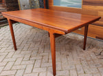 REFINISHED Danish MCM Teak Dining Table w 2 Leaves by Niels O. Moller, 63