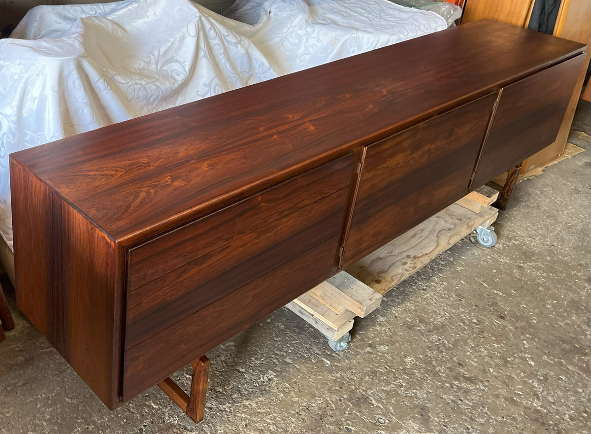 REFINISHED Danish MCM Brazilian Rosewood Sideboard MK-511 by Arne Hovmand-Olsen 94.5
