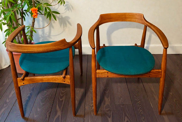 2 REFINISHED Danish Mid Century Modern Armchairs by A.Wahl Iversen, model ST 750
