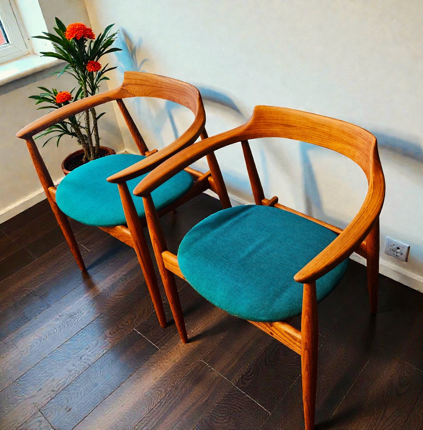 2 REFINISHED Danish Mid Century Modern Armchairs by A.Wahl Iversen, model ST 750