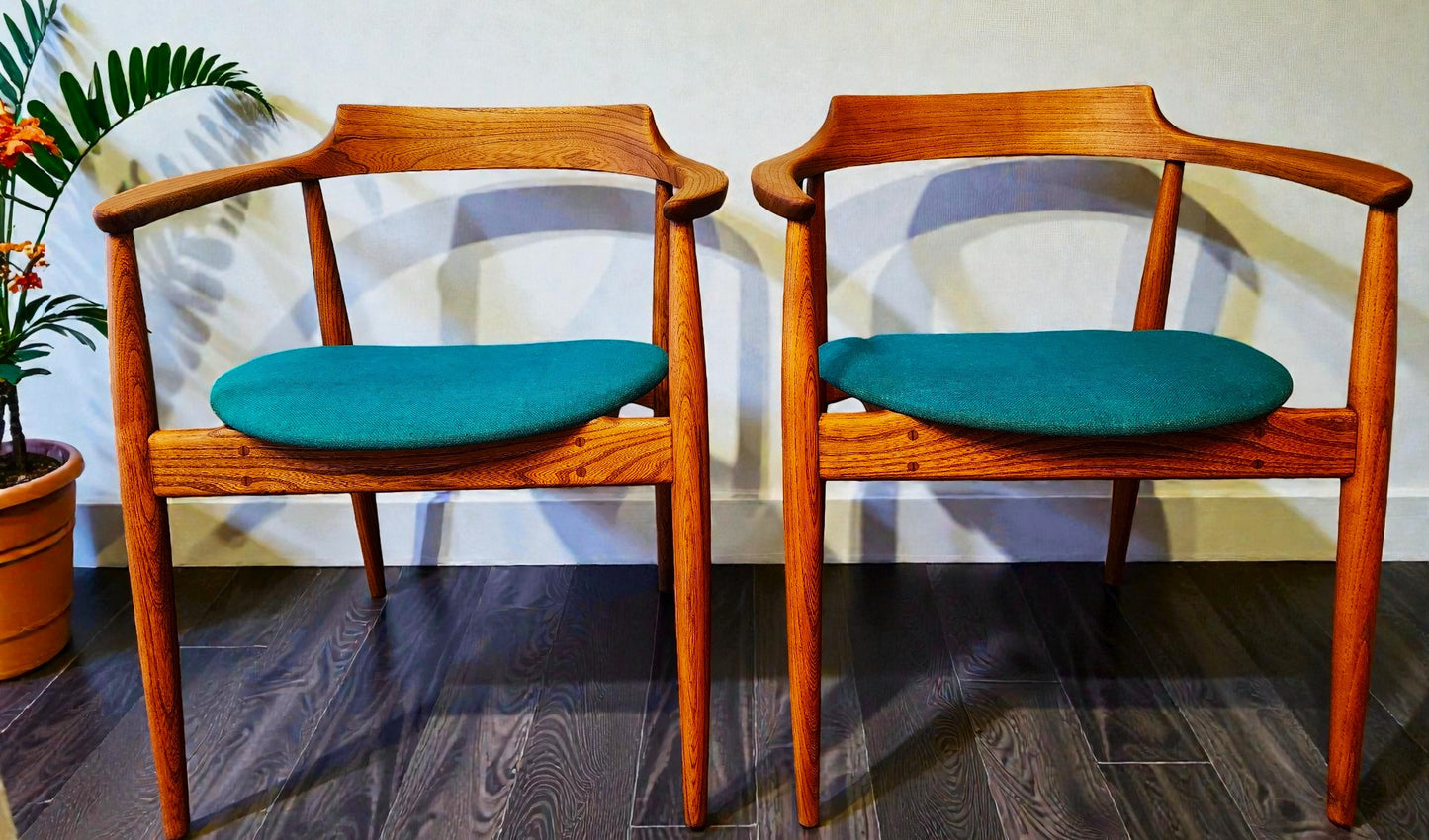 2 REFINISHED Danish Mid Century Modern Armchairs by A.Wahl Iversen, model ST 750