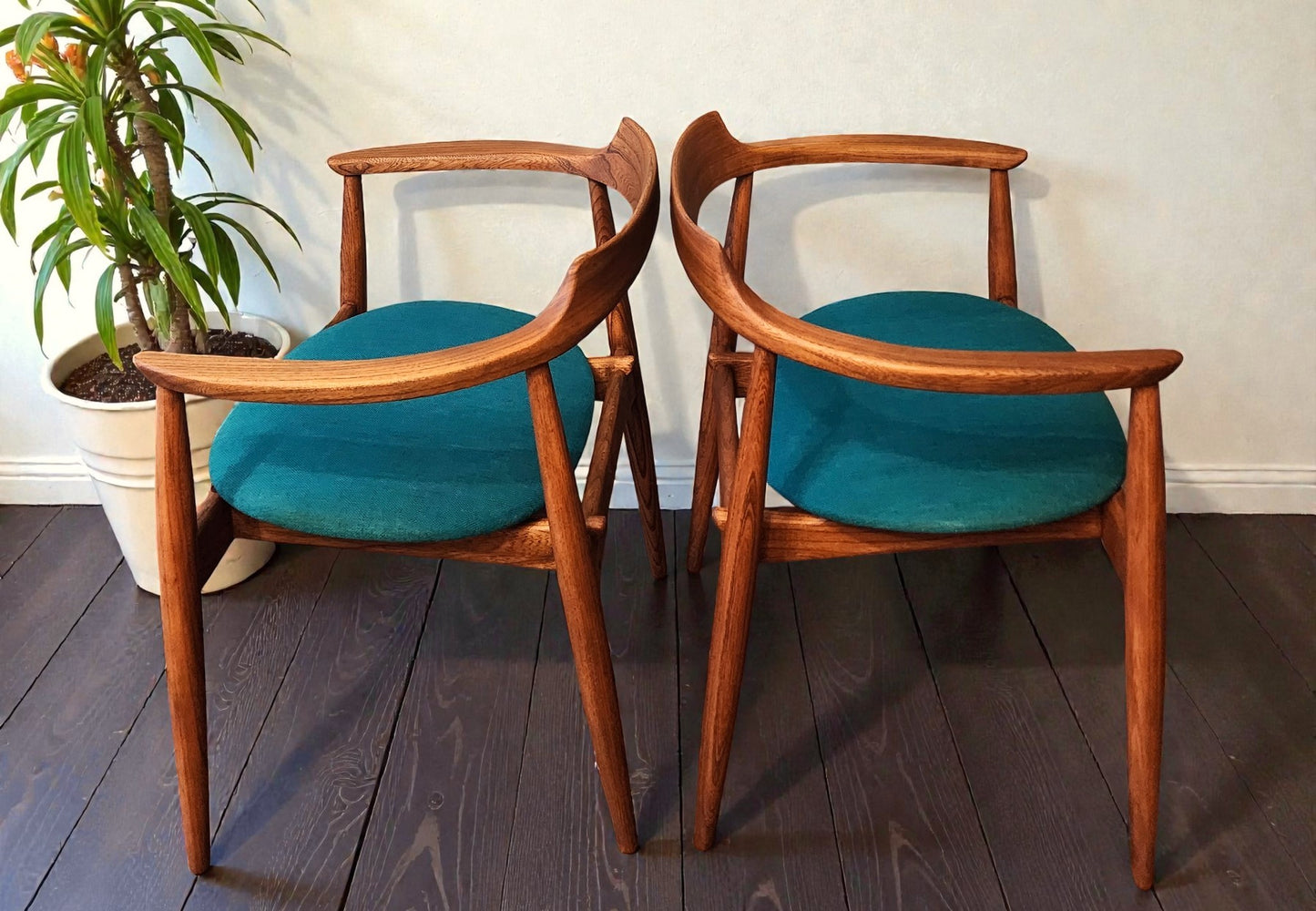 2 REFINISHED Danish Mid Century Modern Armchairs by A.Wahl Iversen, model ST 750
