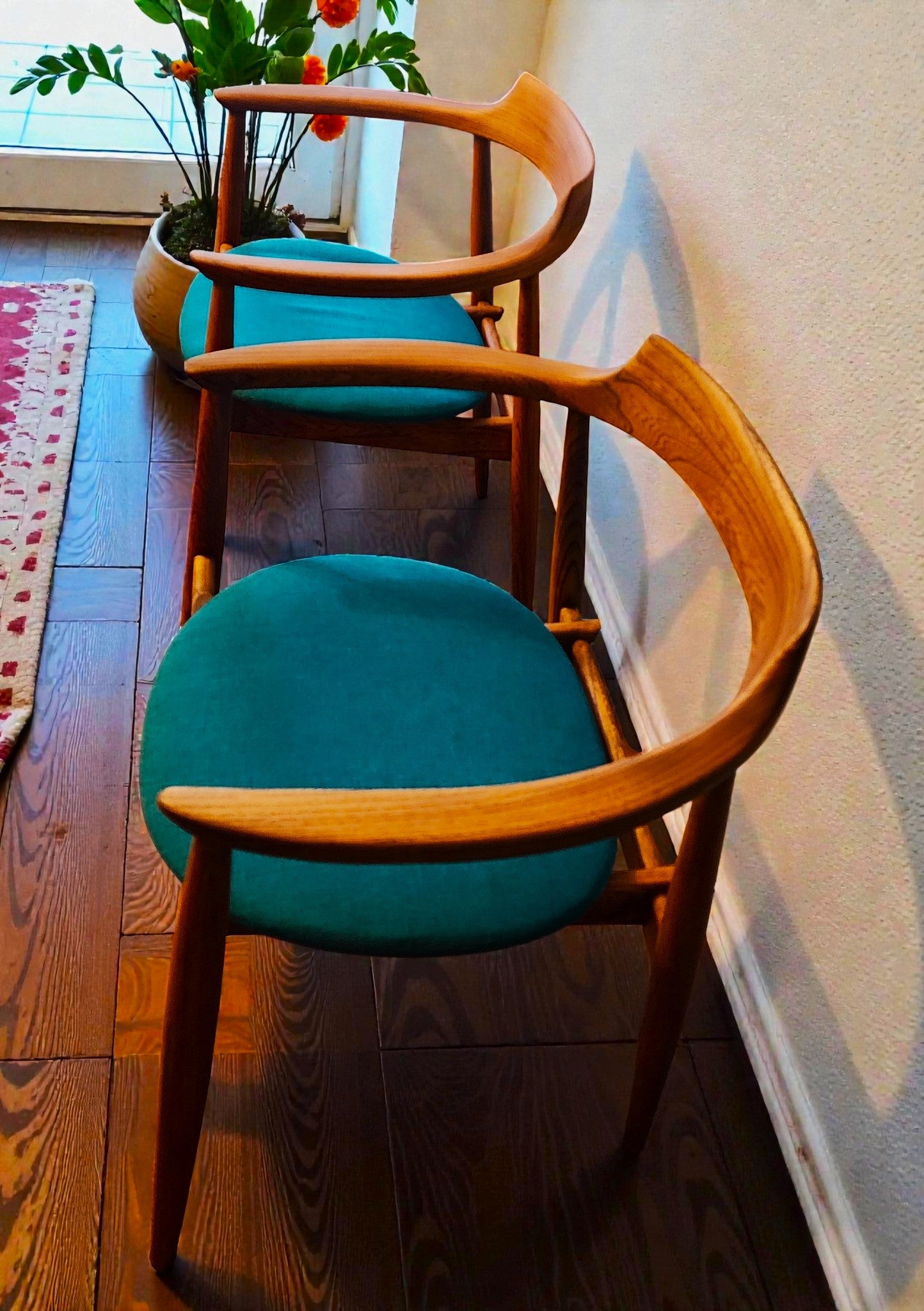 2 REFINISHED Danish Mid Century Modern Armchairs by A.Wahl Iversen, model ST 750