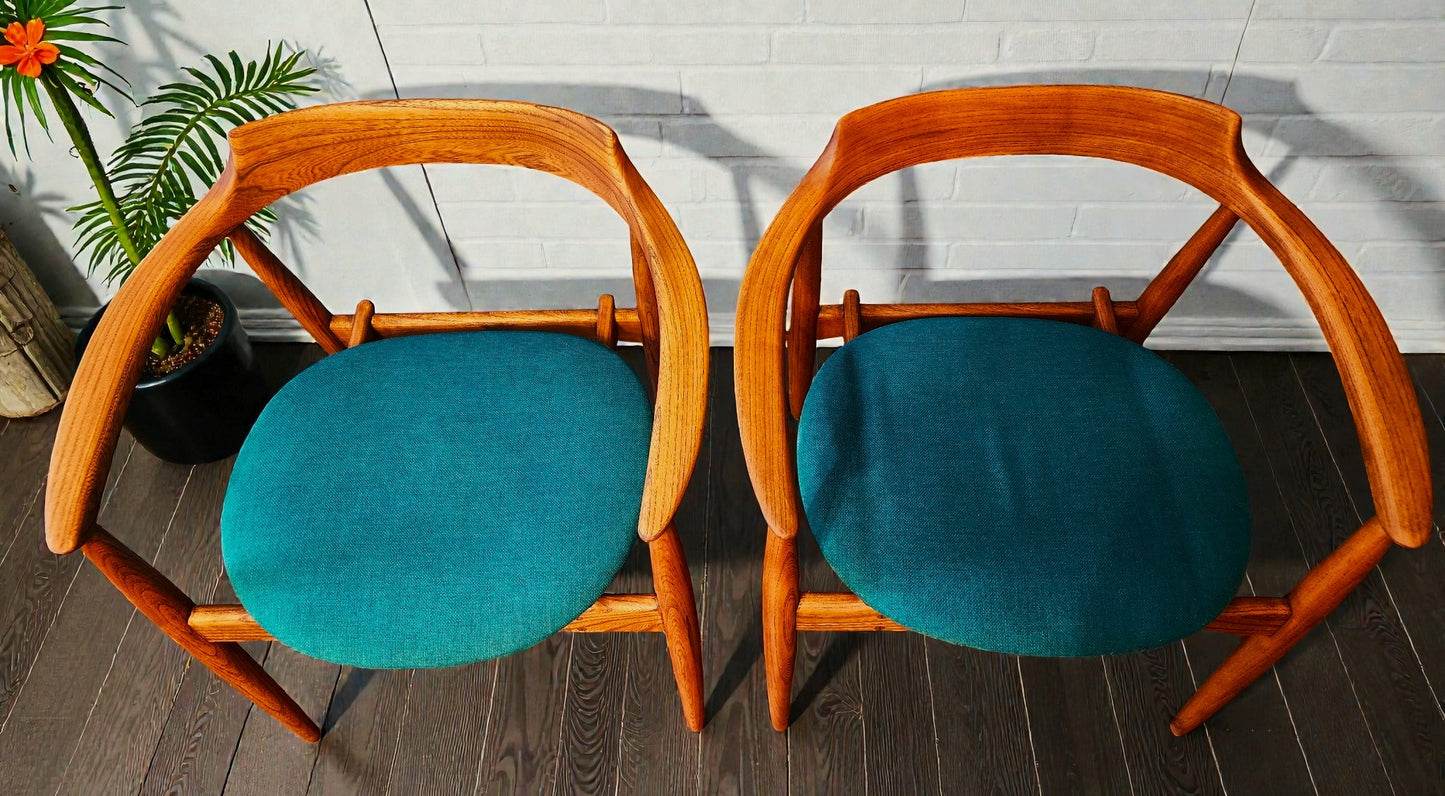2 REFINISHED Danish Mid Century Modern Armchairs by A.Wahl Iversen, model ST 750