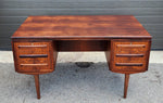 REFINISHED Danish Mid Century Modern Rosewood Desk w Bookcase & Bar Back by J. Svenstrup 3