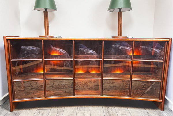 RESTORED Danish MCM Curved Rosewood Cabinet by J. Andersen for C. Linneberg 79"