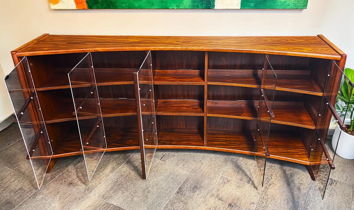 RESTORED Danish MCM Curved Rosewood Cabinet by J. Andersen for C. Linneberg 79