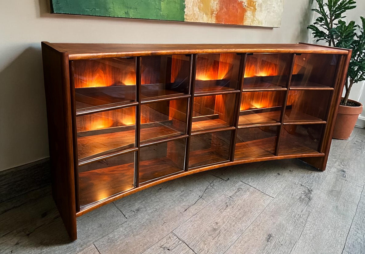 RESTORED Danish MCM Curved Rosewood Cabinet by J. Andersen for C. Linneberg 79