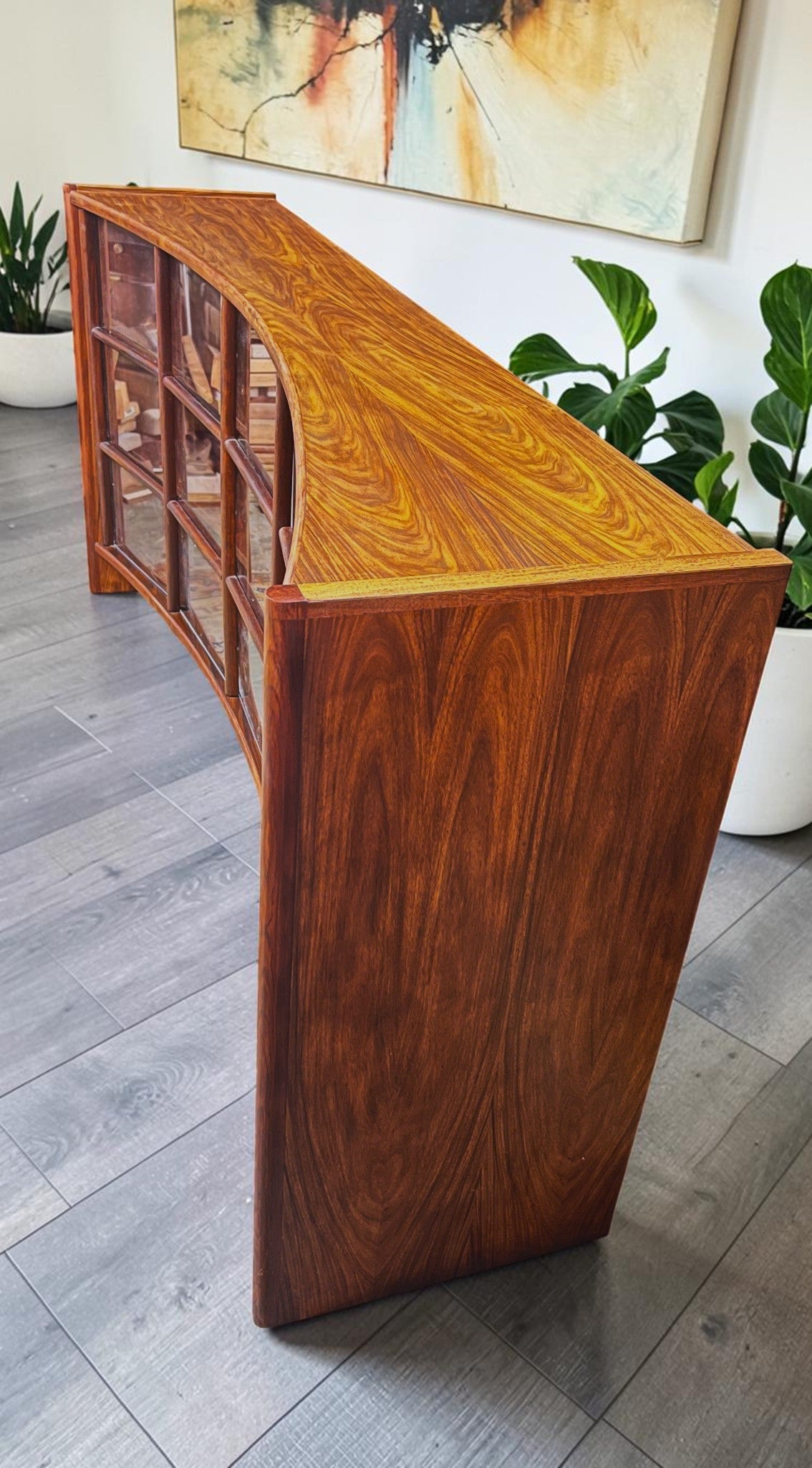 RESTORED Danish MCM Curved Rosewood Cabinet by J. Andersen for C. Linneberg 79