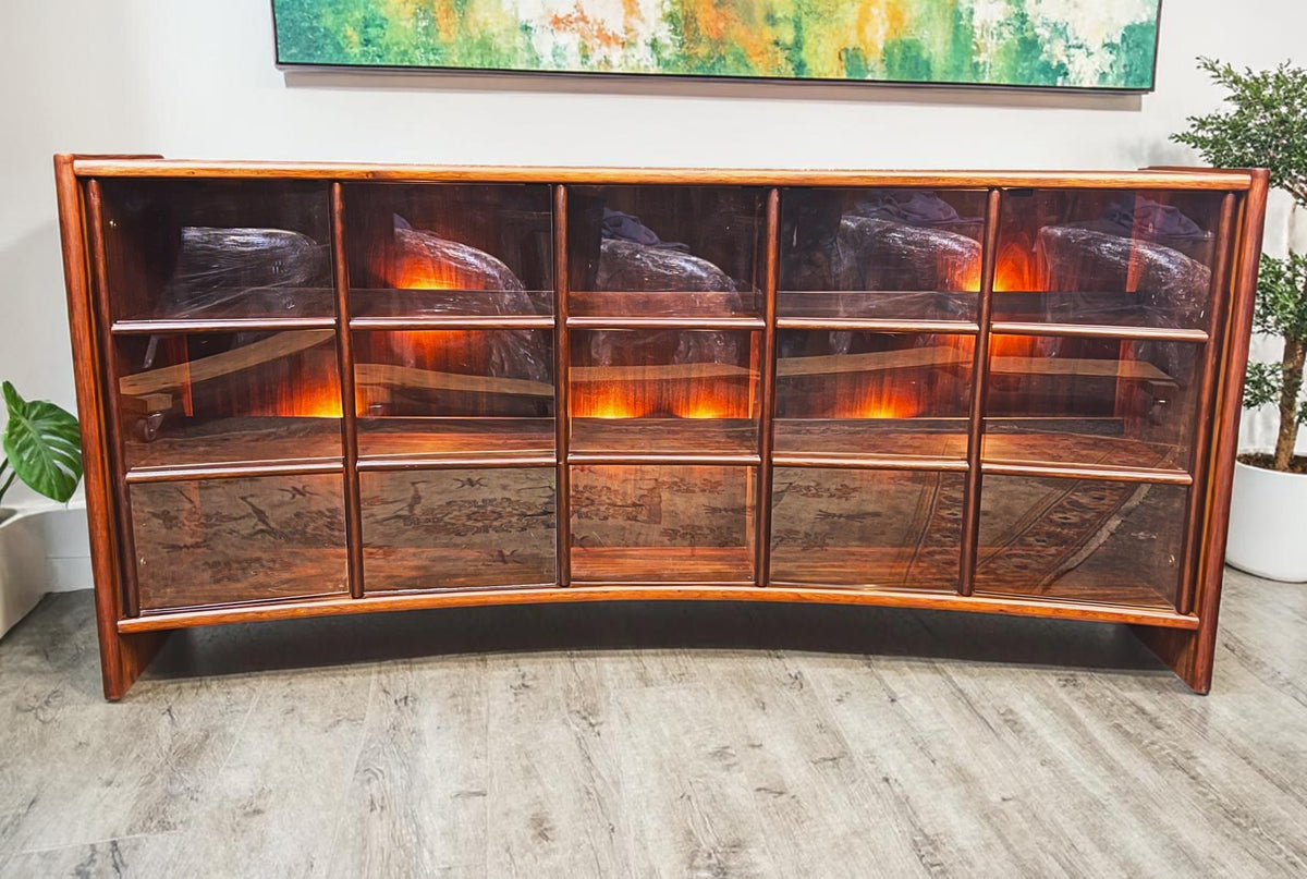 RESTORED Danish MCM Curved Rosewood Cabinet by J. Andersen for C. Linneberg 79