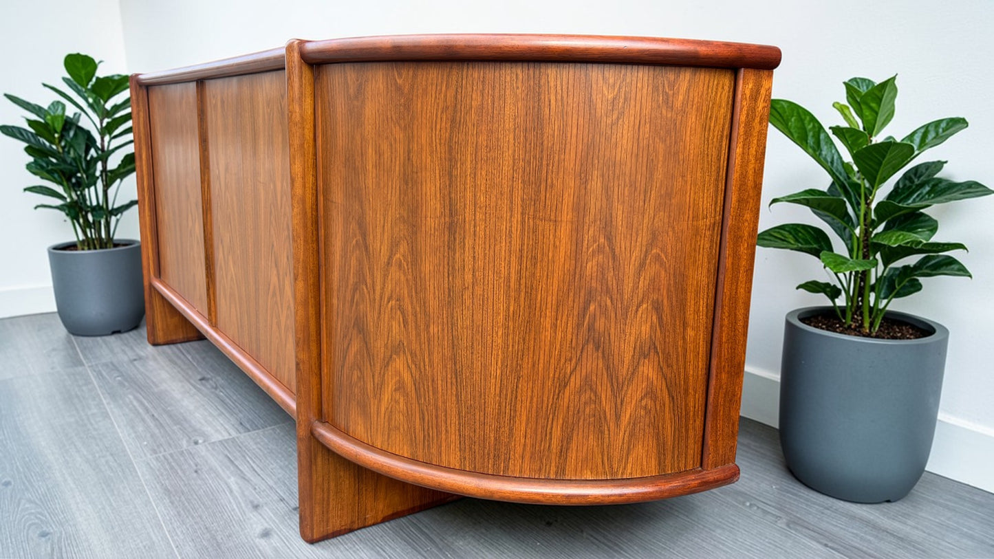 RESTORED Danish MCM Rosewood Tambour Sideboard by P. Hundevad