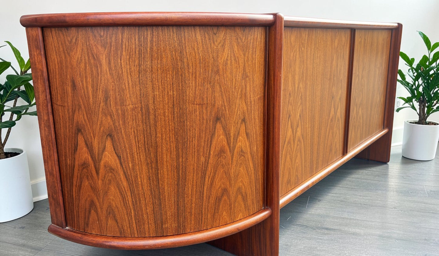 RESTORED Danish MCM Rosewood Tambour Sideboard by P. Hundevad