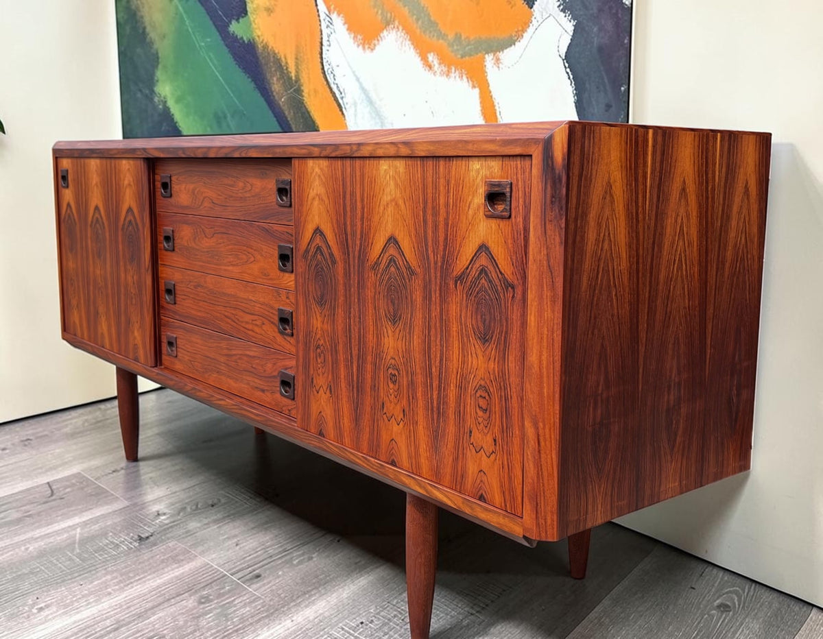REFINISHED Danish Mid Century Modern Rosewood Sideboard 70