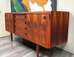 REFINISHED Danish Mid Century Modern Rosewood Sideboard 70