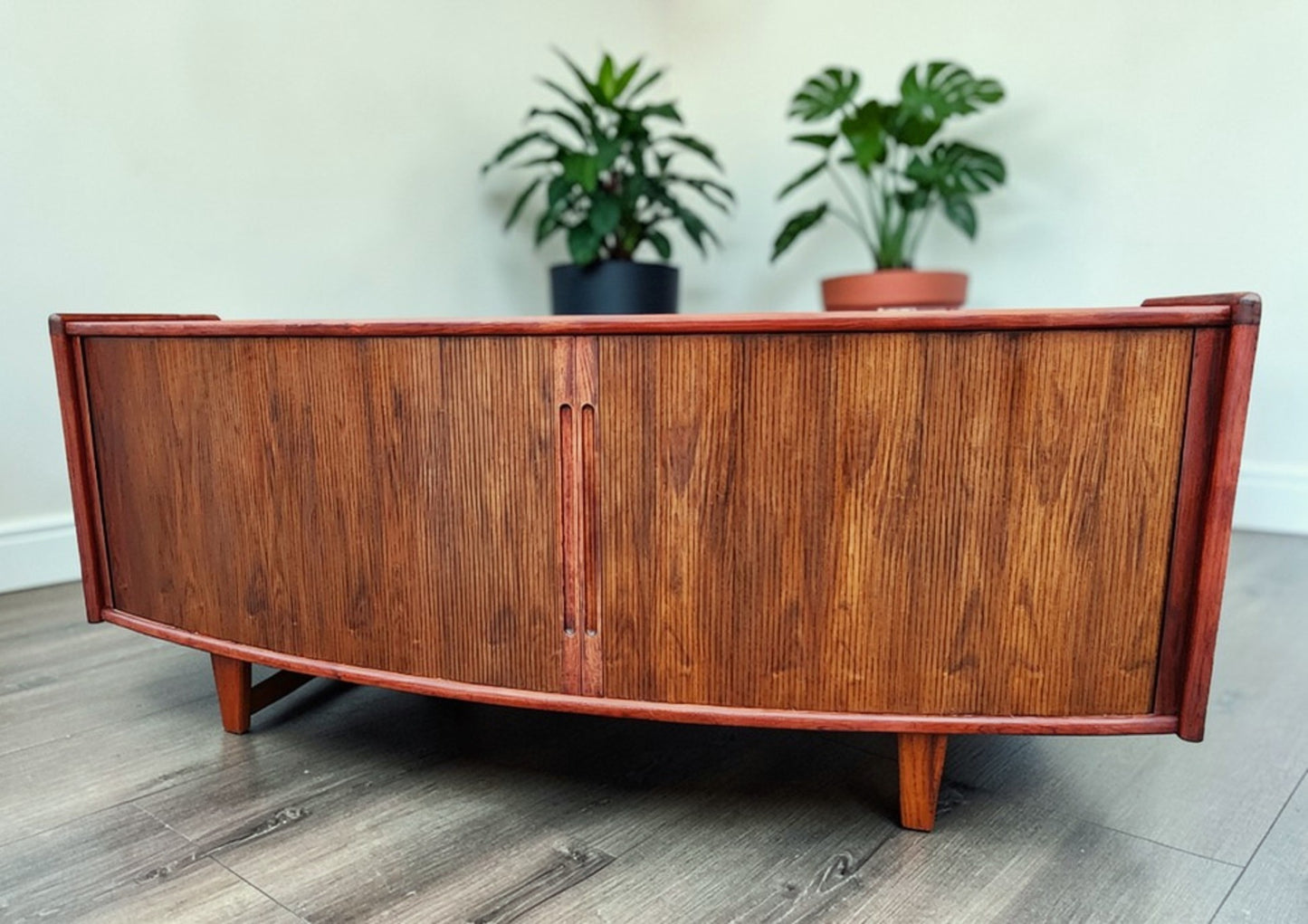RESTORED Danish MCM Rosewood Tambour Credenza by J. Andersen for C. Linneberg 79"