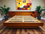 REFINISHED Danish MCM Teak Bed w Nightstands Queen by Komfort 2
