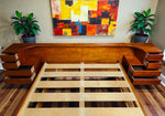 REFINISHED Danish MCM Teak Bed w Nightstands Queen by Komfort 4