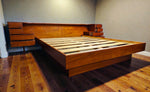 REFINISHED Danish MCM Teak Bed w Nightstands Queen by Komfort 6