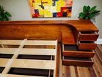 REFINISHED Danish MCM Teak Bed w Nightstands Queen by Komfort 9