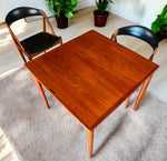 REFINISHED Danish MCM Teak & Black Extendable Games or Dining Table by Poul Hundevad 4