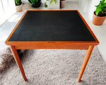 REFINISHED Danish MCM Teak & Black Extendable Games or Dining Table by Poul Hundevad 6