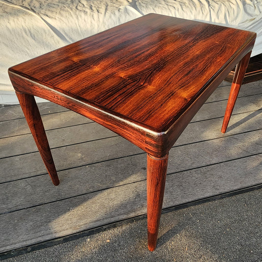 REFINISHED Danish Mid Century Modern Rosewood Coffee or Accent Table by H.W. Klein for Bramin