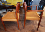 6 RESTORED Danish Mid Century Modern Teak & Papercord Chairs by A.H. Olsen for M.Kold 7