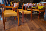 6 RESTORED Danish Mid Century Modern Teak & Papercord Chairs by A.H. Olsen for M.Kold 9