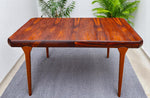 REFINISHED Danish Mid Century Modern Rio Rosewood Table 2 Leaves Selfstoring 59