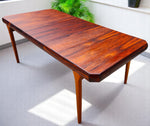 REFINISHED Danish Mid Century Modern Rio Rosewood Table 2 Leaves Selfstoring 59