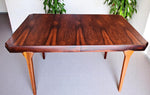 REFINISHED Danish Mid Century Modern Rio Rosewood Table 2 Leaves Selfstoring 59