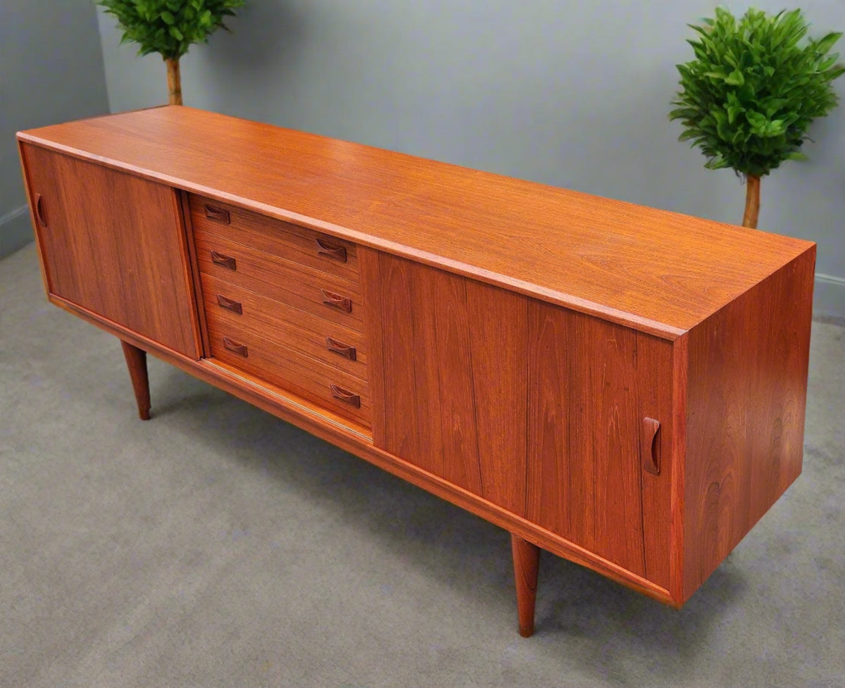 REFINISHED Danish Mid Century Modern Teak Sideboard by Clausen & Son, 82