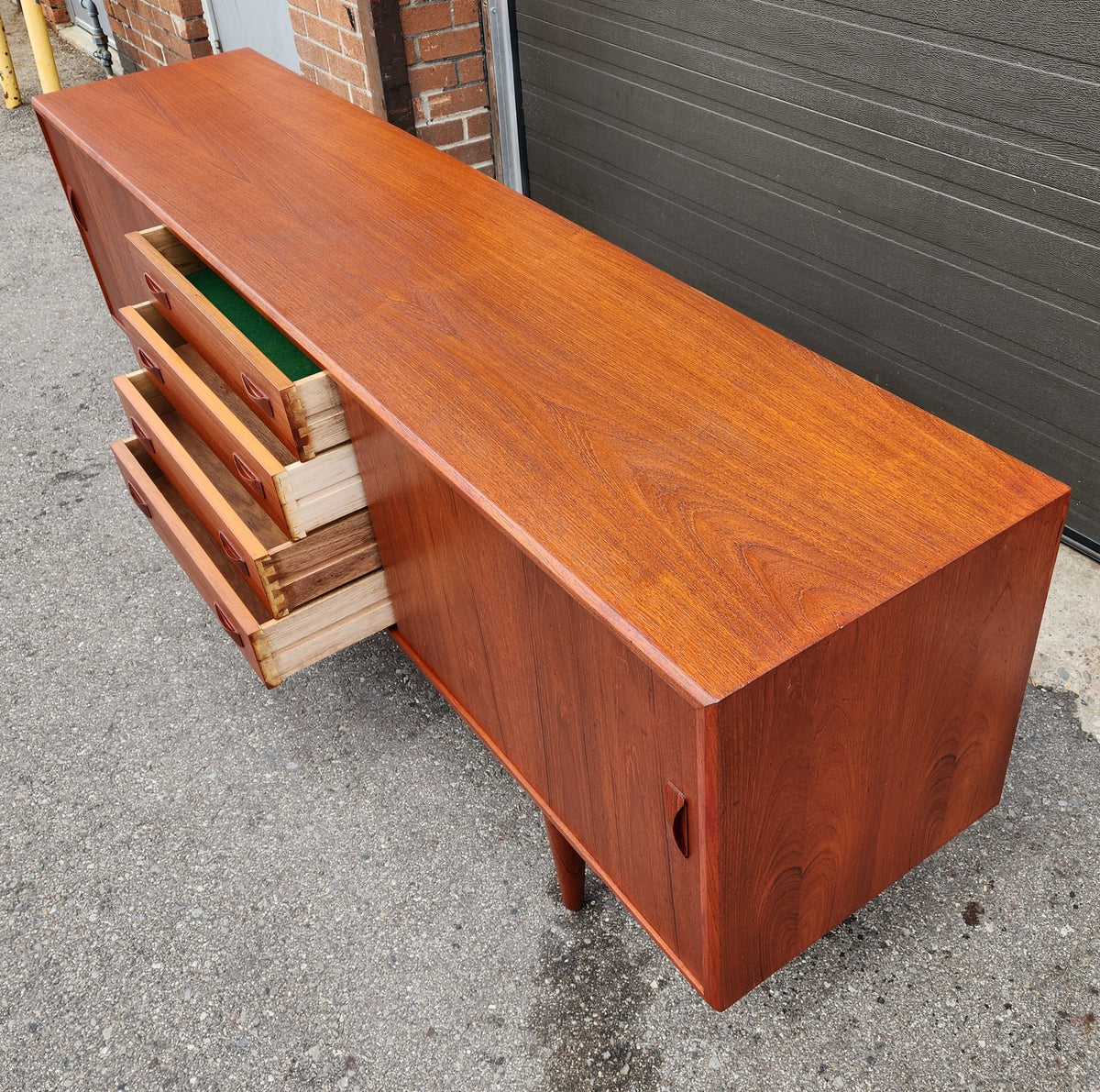 REFINISHED Danish Mid Century Modern Teak Sideboard by Clausen & Son, 82