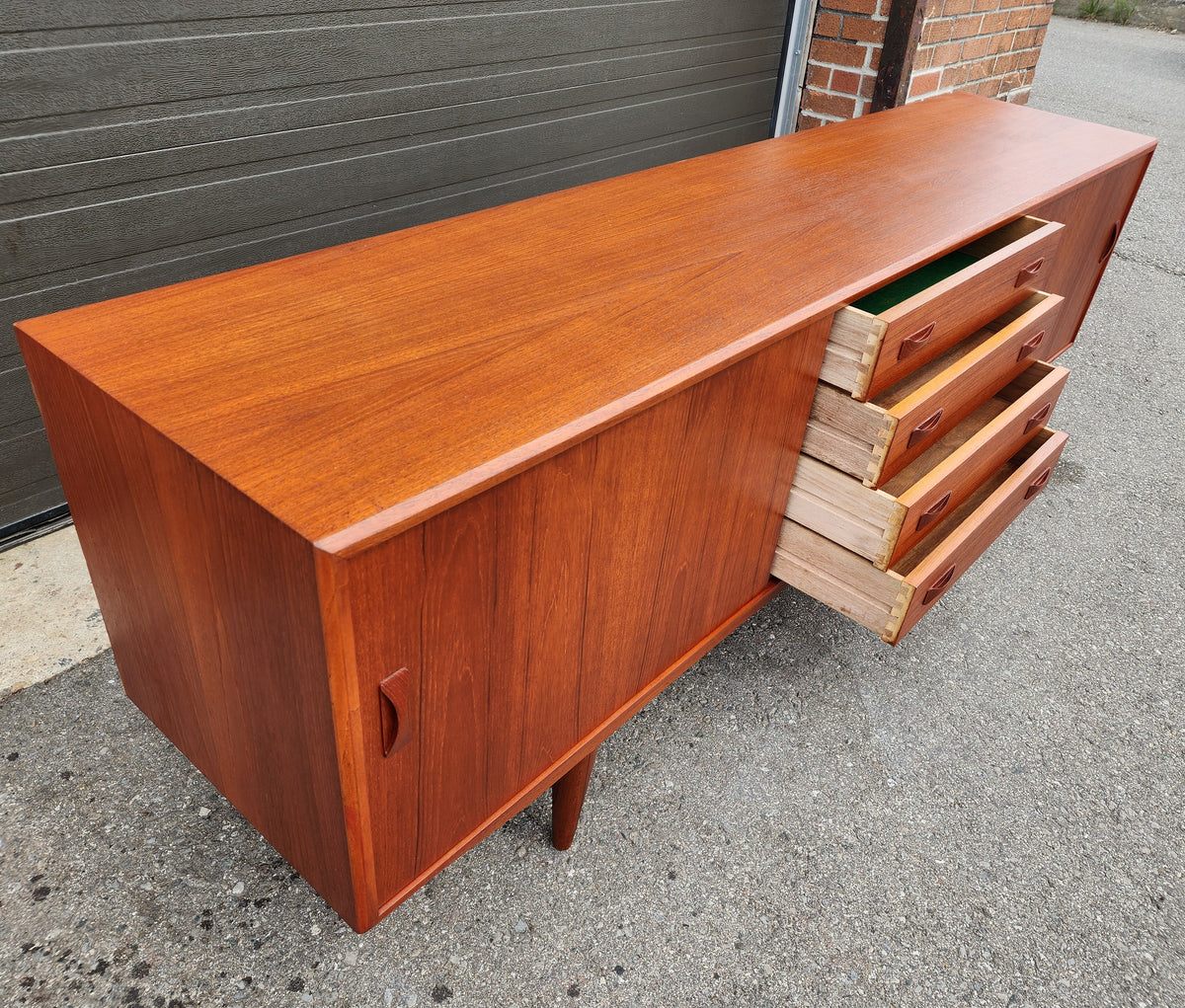 REFINISHED Danish Mid Century Modern Teak Sideboard by Clausen & Son, 82