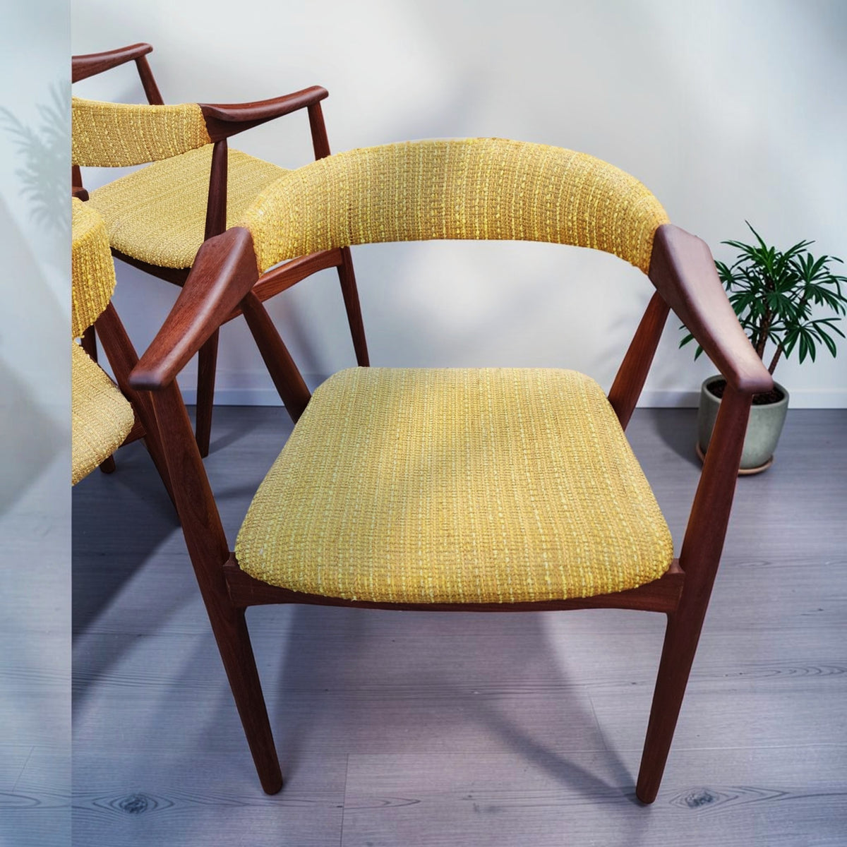 REFINISHED Danish Mid Century Modern Teak Armchair by Th. Harlev