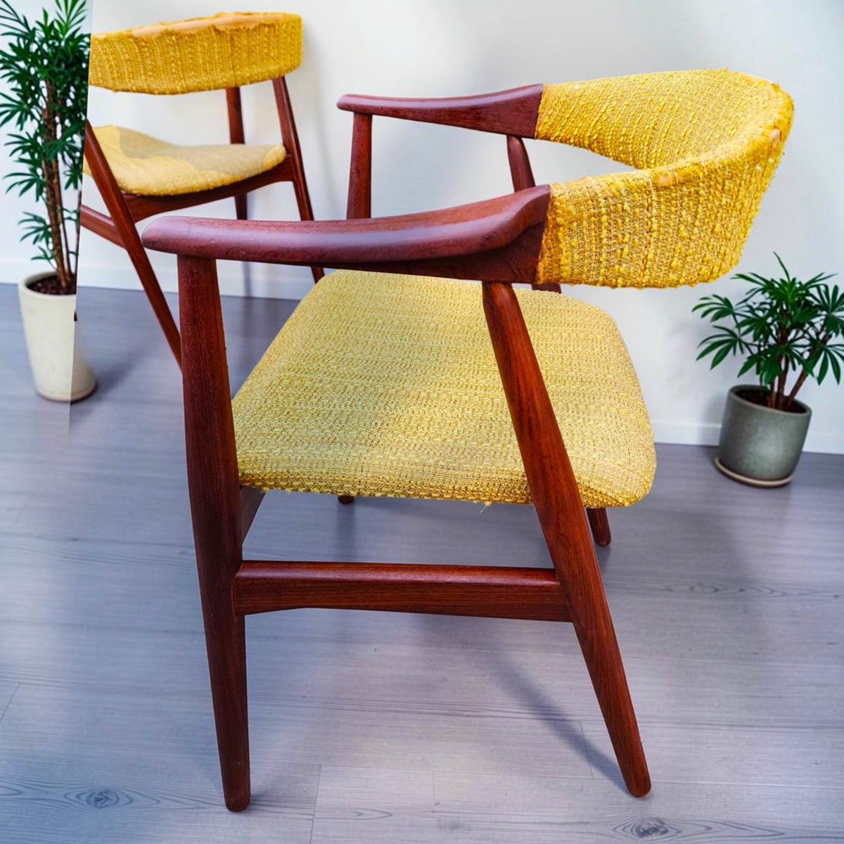 REFINISHED Danish Mid Century Modern Teak Armchair by Th. Harlev