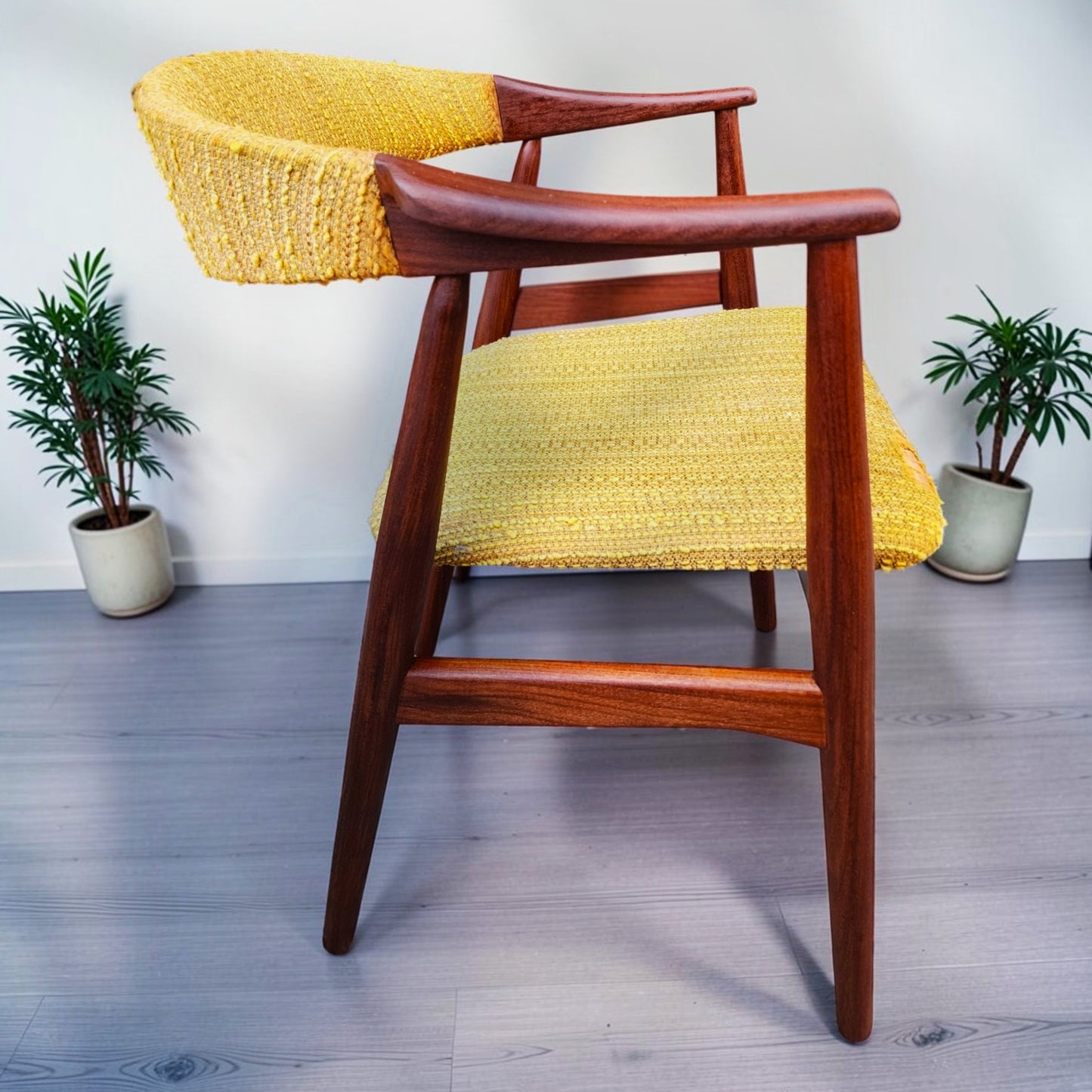 REFINISHED Danish Mid Century Modern Teak Armchair by Th. Harlev