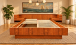 REFINISHED Danish MCM Floating Teak Bed  Queen size & Dresser by Komfort 11