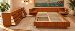 REFINISHED Danish MCM Floating Teak Bed  Queen size & Dresser by Komfort 3