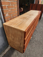 REFINISHED Danish MCM Floating Teak Bed  Queen size & Dresser by Komfort 19