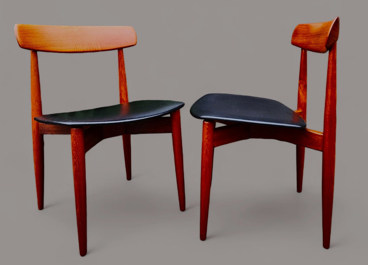 6 REFINISHED Danish MCM Teak Chairs by H.W. Klein for Bramin, REUPHOLSTERED