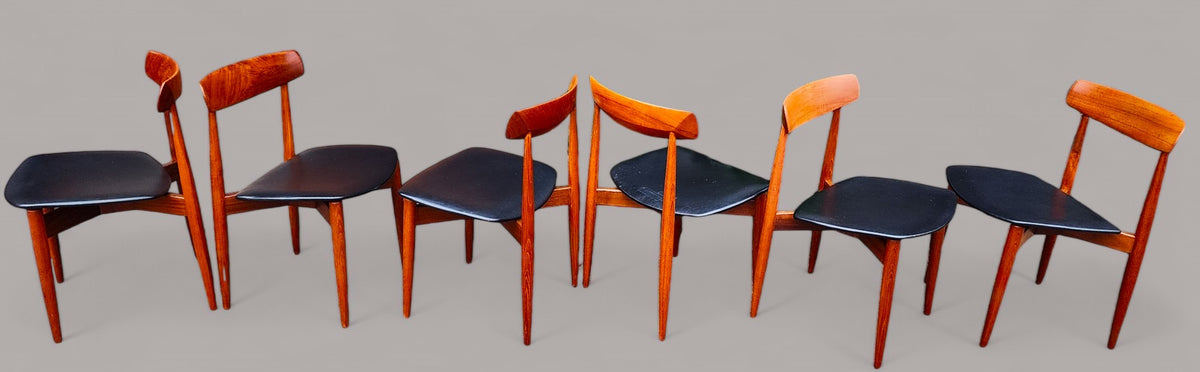 6 REFINISHED Danish MCM Teak Chairs by H.W. Klein for Bramin, REUPHOLSTERED