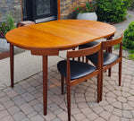 REFINISHED Danish MCM ROUNDETTE Teak Extension Table & 4 Chairs by Hans Olsen 2