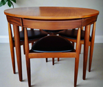 REFINISHED Danish MCM ROUNDETTE Teak Table & 4 Chairs by Hans Olsen for Frem Rølje 2