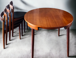 REFINISHED Danish MCM ROUNDETTE Teak Dining Table & 4 Chairs by Hans Olsen 3