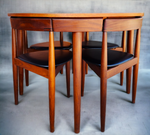 REFINISHED Danish MCM ROUNDETTE Teak Table & 4 Chairs by Hans Olsen for Frem Rølje 3